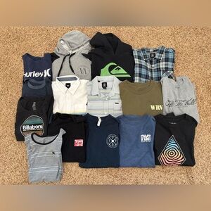 Lot Of Boys Surf Brand Clothing Size L/XL Volcolm Hurley Quiksilver RVCA Vans